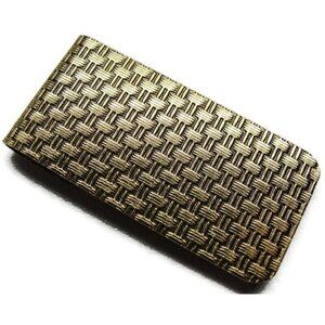 Gold Tone Weave Pattern Money Clip Stainless Steel Wallet Credit Card Cash ID